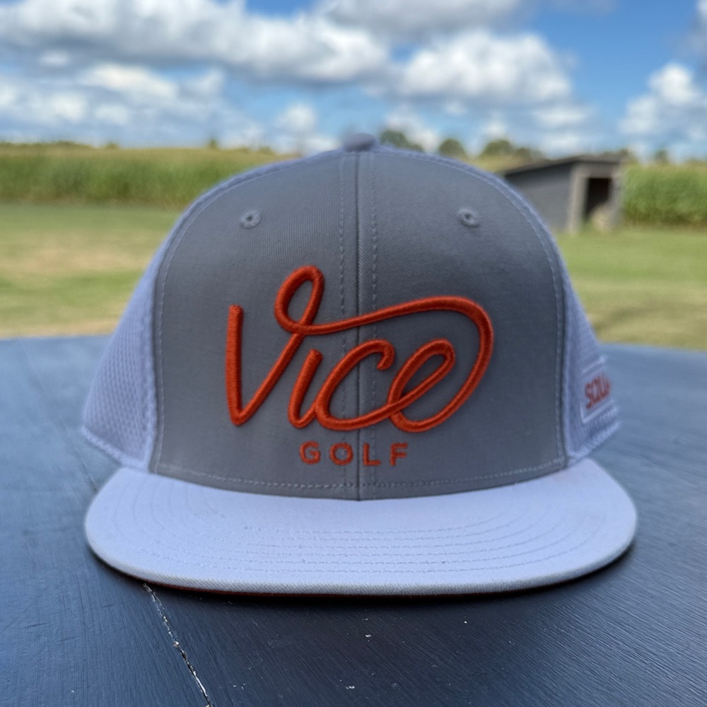 Vice Golf Gray and White Cap
